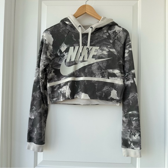 Nike Grey Modern Glacier Cropped Hoodie XS - Picture 1 of 8